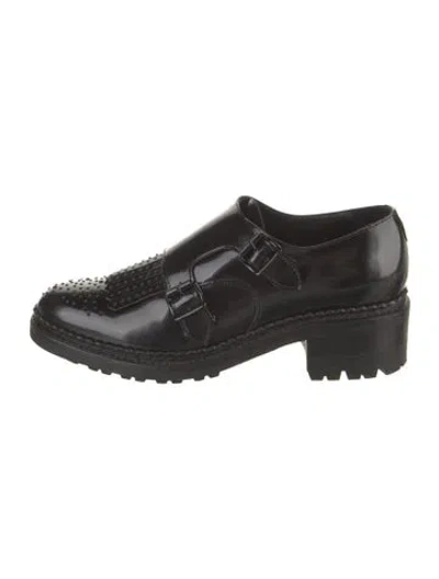 Pre-owned The Office Of Angela Scott Leather Monk Straps In Black