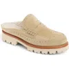 The Office Of Angela Scott Miss Emma Genuine Shearling Lug Sole Mule In Brown