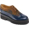 The Office Of Angela Scott Miss Lucy Wing-tip Platform Oxfords In Plaid
