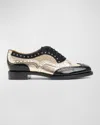 The Office Of Angela Scott Mr. Doubt Wingtip Oxford In Black &amp; Gold