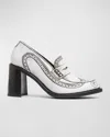 The Office Of Angela Scott Mrs. Sophia Wing-tip Penny Loafers In Antique White