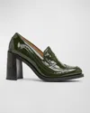The Office Of Angela Scott Mrs. Sophia Wing-tip Penny Loafers In Hunter Green