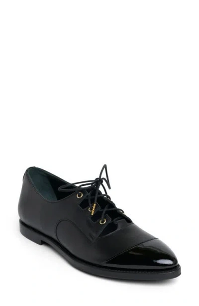 The Office Of Angela Scott Ms. Astrid Cap Toe Flat In Black