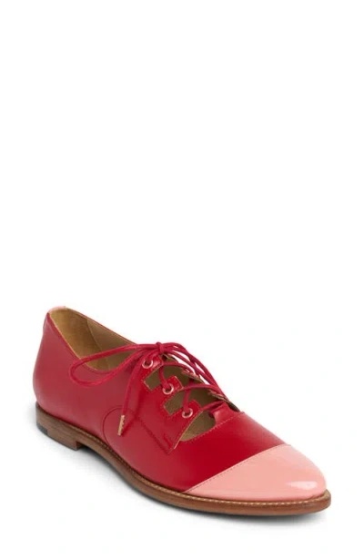 The Office Of Angela Scott Ms. Astrid Cap Toe Flat In Strawberry