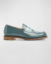 The Office Of Angela Scott Ms. Charlotte Loafers In Teal