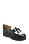 The Office Of Angela Scott Ms. Kelly Platform Tassel Loafer In Black/ White