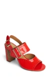 The Office Of Angela Scott Ms. Nellie Block Heel Sandal In Fruit Punch