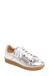 The Office Of Angela Scott The Elliot Mixed Leather Low-top Sneakers In Silver