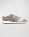 The Office Of Angela Scott The Quinn Felted Wool Sneaker In Grey Wool