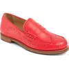 The Office Of Angela Scott Wingtip Penny Loafer In Red