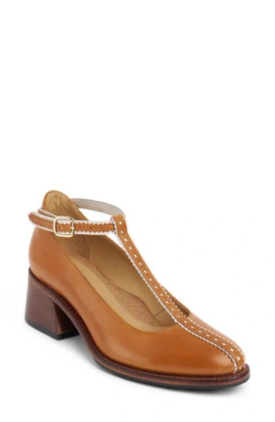 The Office Of Us Miss Beverly T-strap Pump In Brown