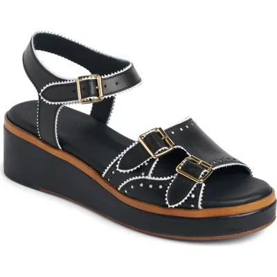The Office Of Us Miss Gia Leather Platform Sandal In Black