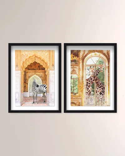 The Oliver Gal Artist Co. Animal Palace Entrance Framed Art Prints On Paper Set