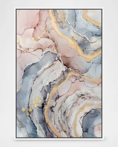 The Oliver Gal Artist Co. Glitter Enthusiast Pastel Swirls Framed Giclee In Blue