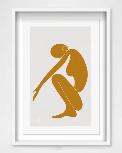 The Oliver Gal Artist Co. Golden Mustard Inversion Framed Wall Art Print In Yellow