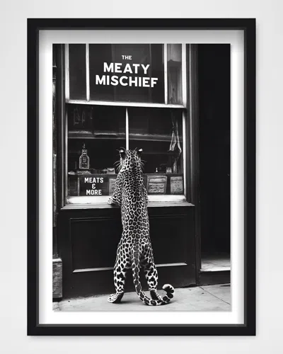 The Oliver Gal Artist Co. Meaty Mischief Framed Wall Art Print In Black