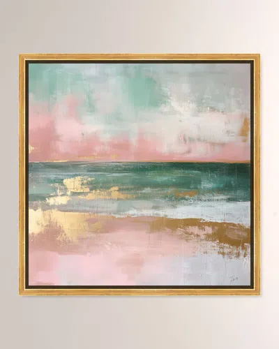 The Oliver Gal Artist Co. Oceans Glint On Gold Framed Giclee On Canvas