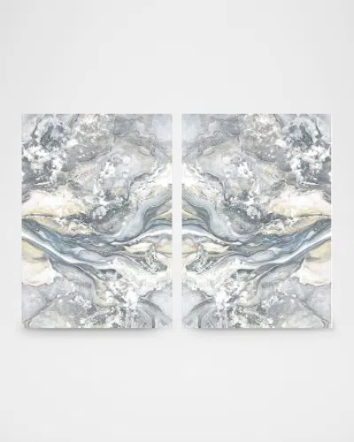The Oliver Gal Artist Co. Soft Grey Shadows Framed Giclee Diptych In Gray