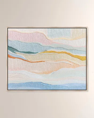 The Oliver Gal Artist Co. Stitched Beach Breeze Framed Giclee On Canvas