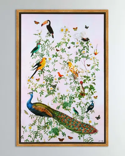 The Oliver Gal Artist Co. Wildlife Chinoiserie Giclee On Canvas In Pink