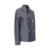 The One Navy Cotton Double-breasted Coat In Gray