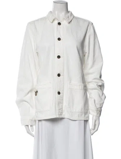 Pre-owned The Only Jane Denim Jacket In White