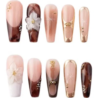 The Only Nails Brown Blossom In Multi