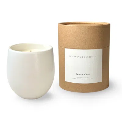 The Organic Candle Co. White Organic Lavender Candle In Food-safe Ceramic