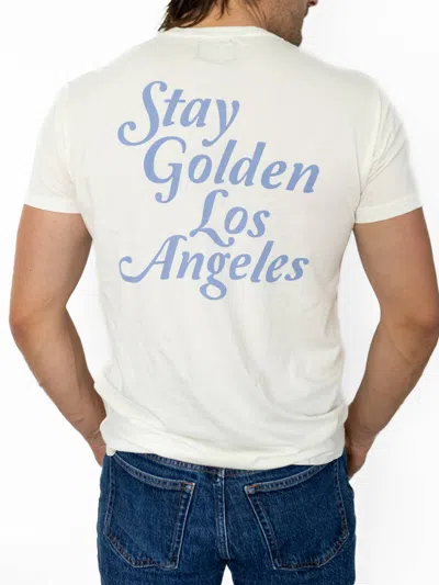 The Original Retro Brand Stay Golden Los Angeles Short Sleeve Tee In Antique White