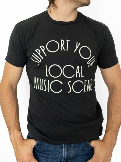 The Original Retro Brand Support Your Local Music Scene Short Sleeve Tee In Vintage Black