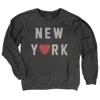 The Original Retro Brand Women's New York French Terry Sweatshirt In Vintage Black In Black