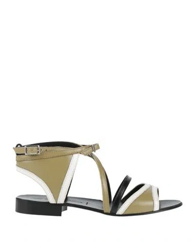 The Other Woman Woman Sandals Military Green Size 7 Calfskin