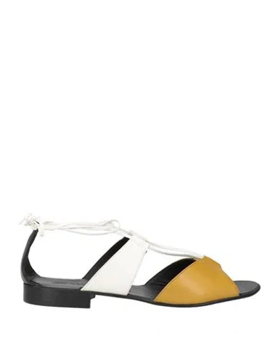 The Other Woman Woman Sandals Mustard Size 6 Calfskin In Yellow