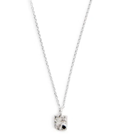 The Ouze Blue Sapphire Bayliss Necklace In Silver