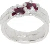 The Ouze Fused Ruby Claw Ring In Metallic