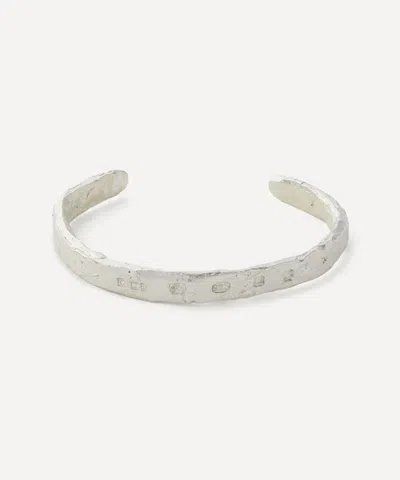 The Ouze Mens Sterling Silver Hallmark Cuff Bracelet