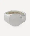 The Ouze Mens Sterling Silver Plain Round Signet Ring