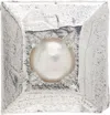 The Ouze Silver Pearl Stud Single Earring In Silver/pearl