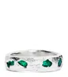 The Ouze Sterling Silver And Emerald Ring In Green