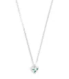 The Ouze Sterling Silver And Emerald Scatter Heart Necklace In Silver