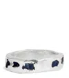 The Ouze Sterling Silver And Sapphire Ring In Blue