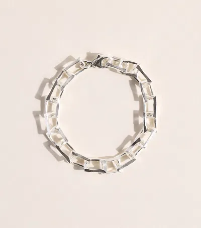 The Ouze Sterling Silver Petite Bulk Bracelet In Red