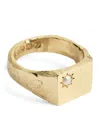 The Ouze Yellow Gold And Pearl Signet Ring In Gold