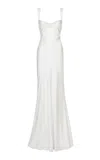 The Own Studio Exclusive Exclusive Cowl Neck Silk Gown In Ivory