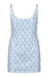 The Own Studio Exclusive Exclusive Crystal Droplet Embellished Mini Dress In Blue