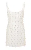 The Own Studio Exclusive Exclusive Crystal Droplet Embellished Mini Dress In Ivory