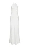 The Own Studio Exclusive Exclusive Gathered Halter Silk Gown In Ivory
