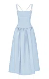 The Own Studio Exclusive Exclusive Mikado Drop Waist Dress In Blue