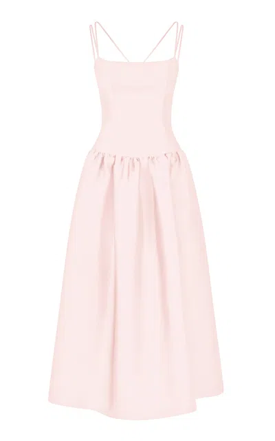 The Own Studio Exclusive Exclusive Mikado Drop Waist Dress In Pink