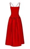 The Own Studio Exclusive Exclusive Mikado Drop Waist Dress In Red